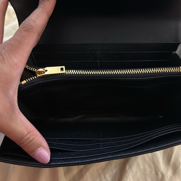 ❌SOLD❌EUC Authentic Saint Laurent Monogram Matelasse Leather Wallet Navy Blue - Picture 5 of 13